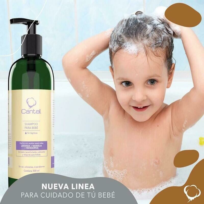 Acondicionador  Para Bebé Con Aceites Esenciales Lavanda &amp; Naranja &amp; Mandarina, Baby Cantel 500 Ml
