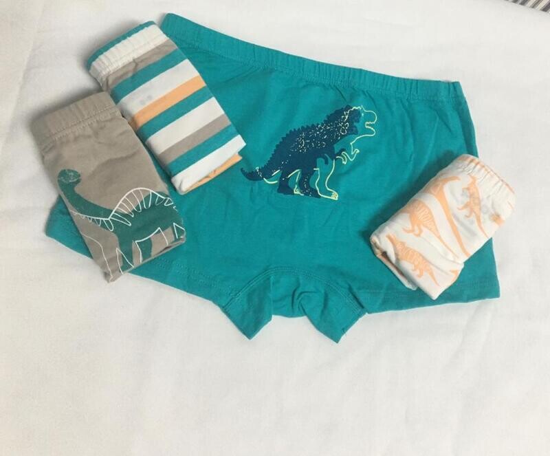 Set De 4 Boxer De Algodón Para Niño Green Dinos