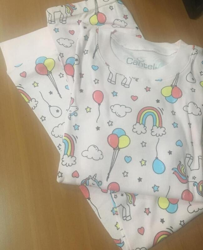 Pijama De Algodón Para Niña Pink Rainbow