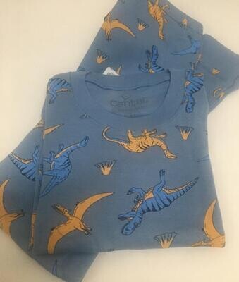 Pijama De Algodón Para Niño Blue Dinosaur