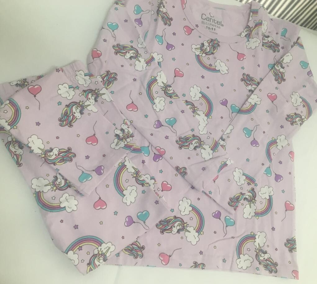 Pijama De Algodón Para Niña Lila Rainbow