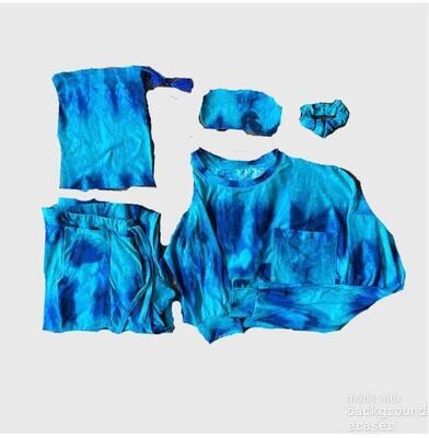 Pijama Cantel Sleep Niña Pantalón Y Blusa Tie Dye Azul/Turqueza