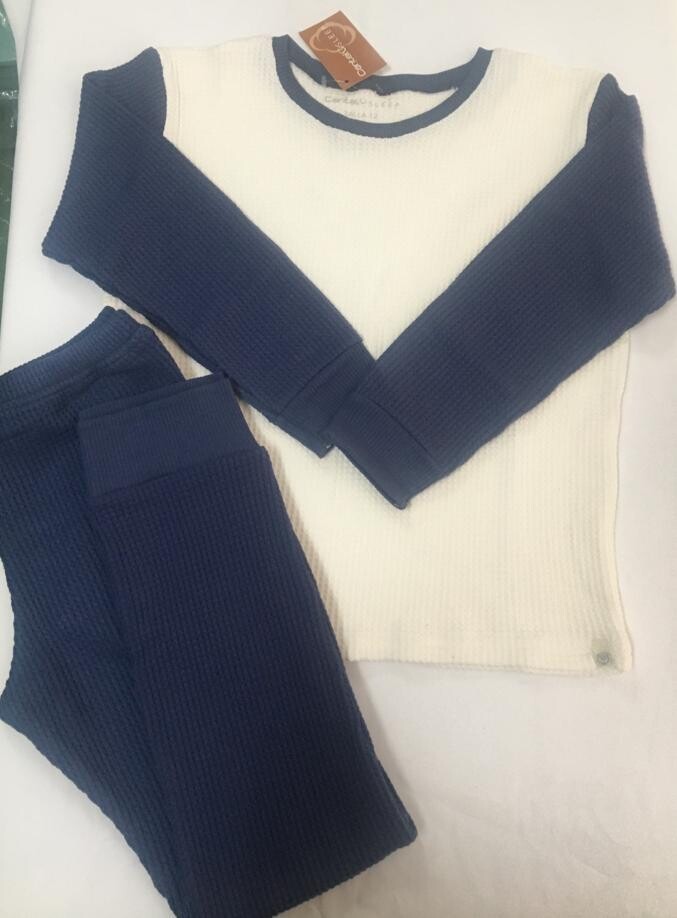 Pijama Térmica Para Niños Azul/Blanco