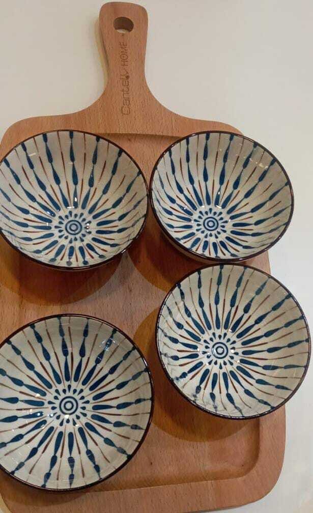 Set De 4 Bowls Pequeños Azules 4.5"