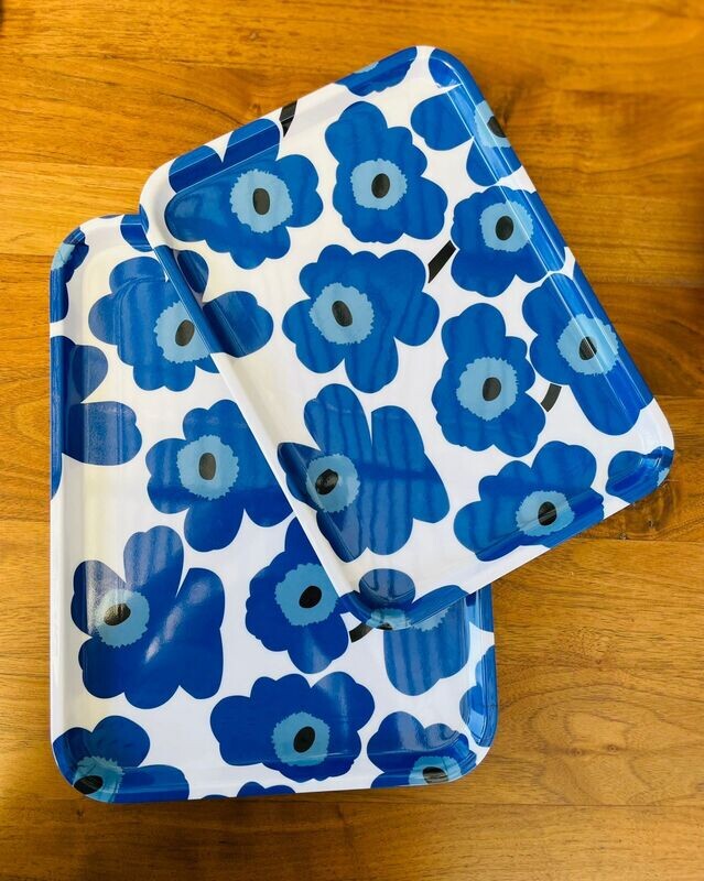 Set De 2 Azafates De Melamina Floral 29X21 Y 35.5X24.5 Cm