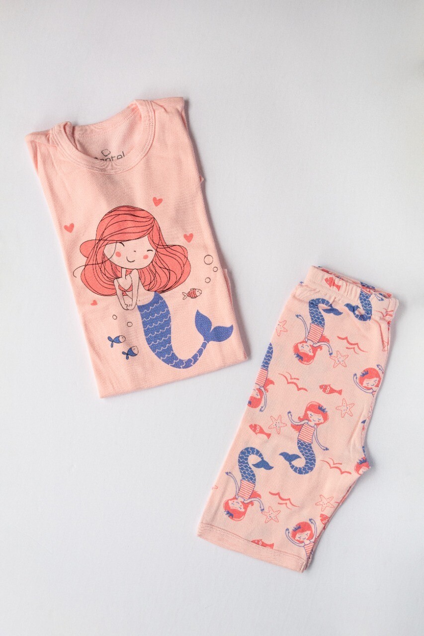 Pijama De Algodón Para niña H863/TZ354 mermaid