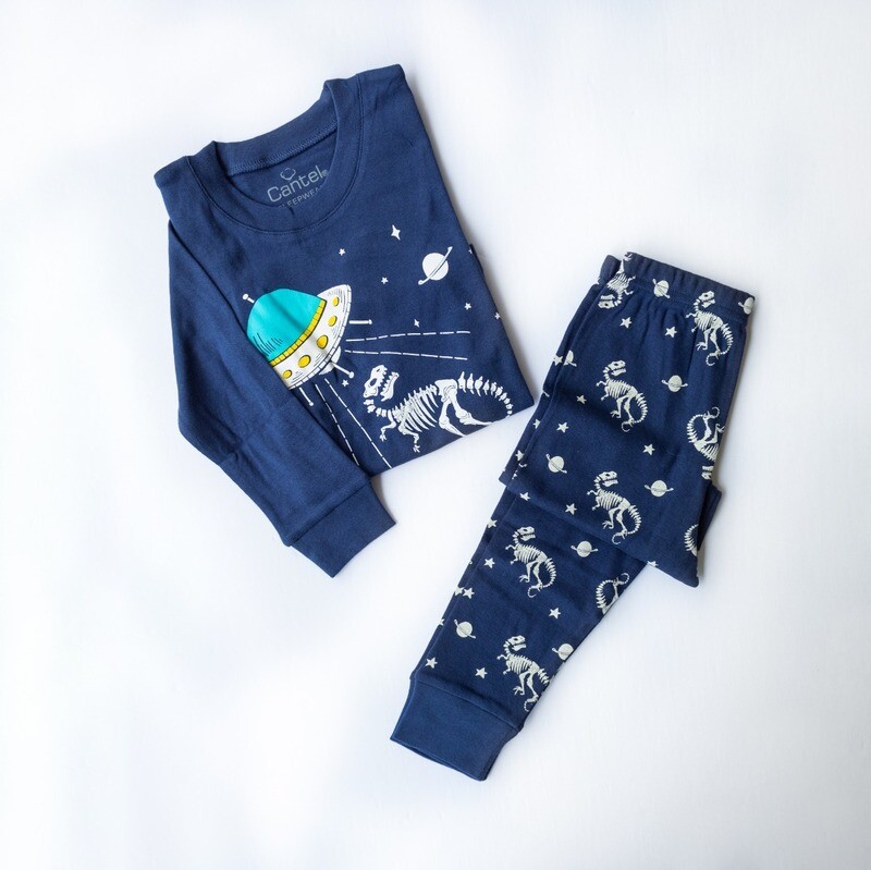 Pijama De Algodón Para Niño H804/TZ726 planet&amp;dinosaur