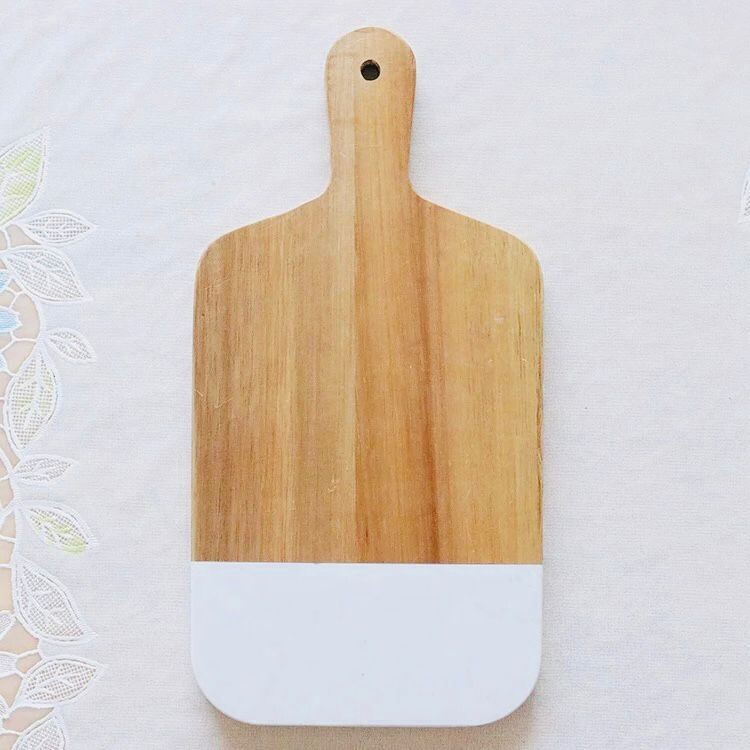 Bandeja de madera y marmol para servir 38*18cm