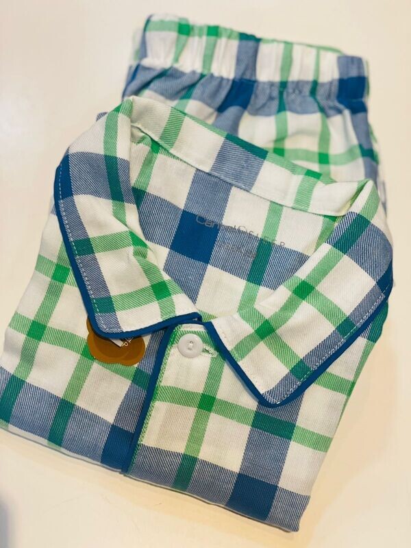 Pijama Niño Franela Azul/Blanco