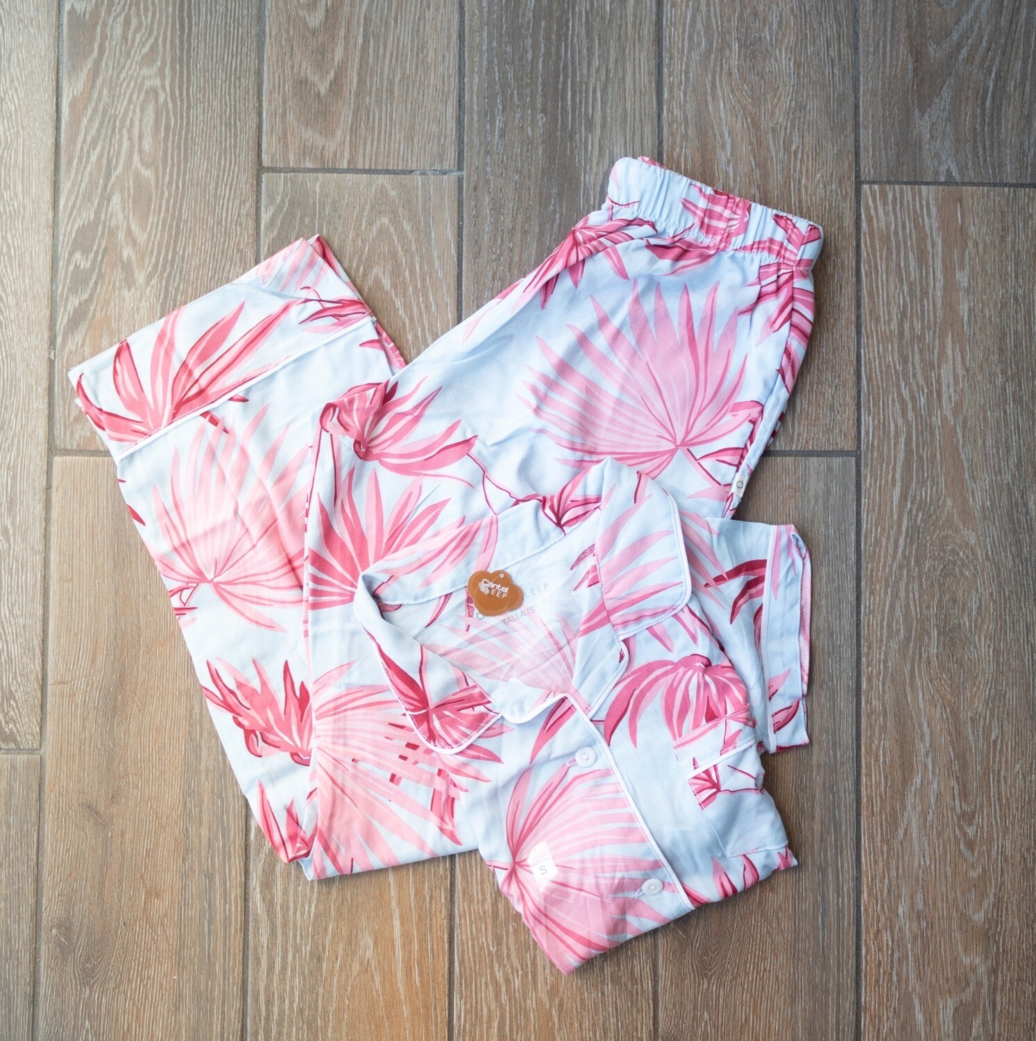 Pijama para Dama Pantalon y Blusa Chal Pink Palm