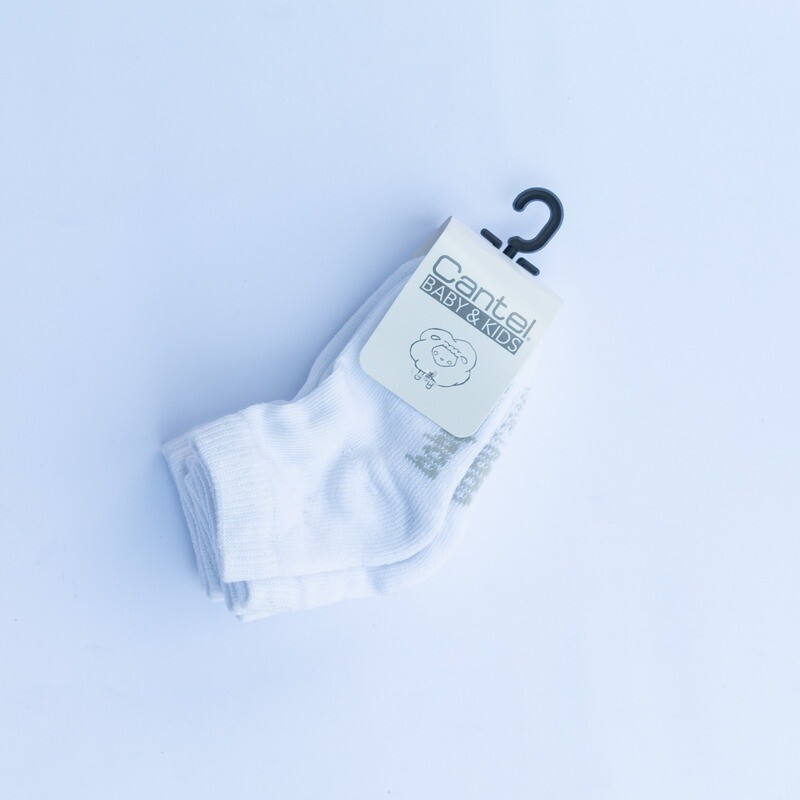 Set De 4 Calcetines Para Bebé unisex  blanco