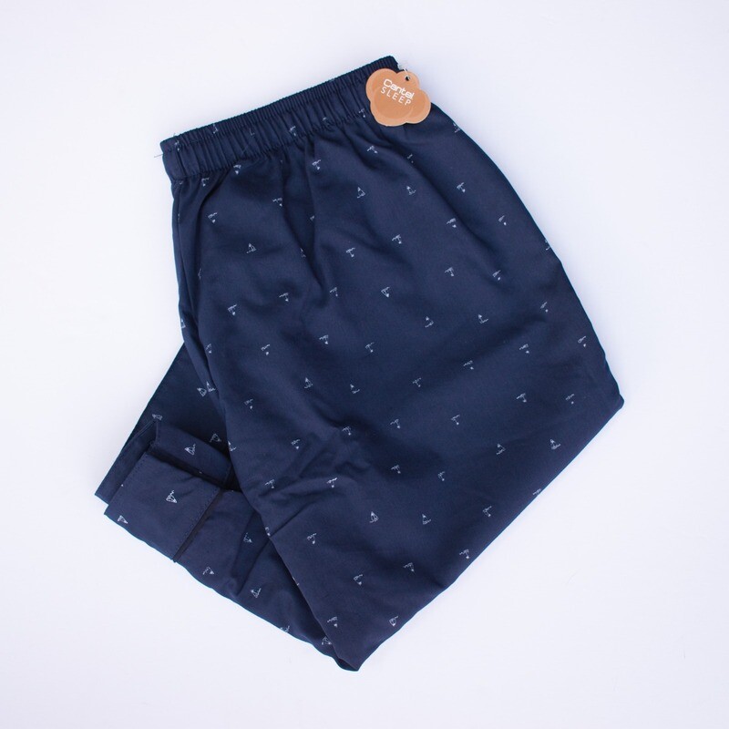 Short Pijama Cantel Sleep Caballero Azul Marino Estampado Barco de Vela