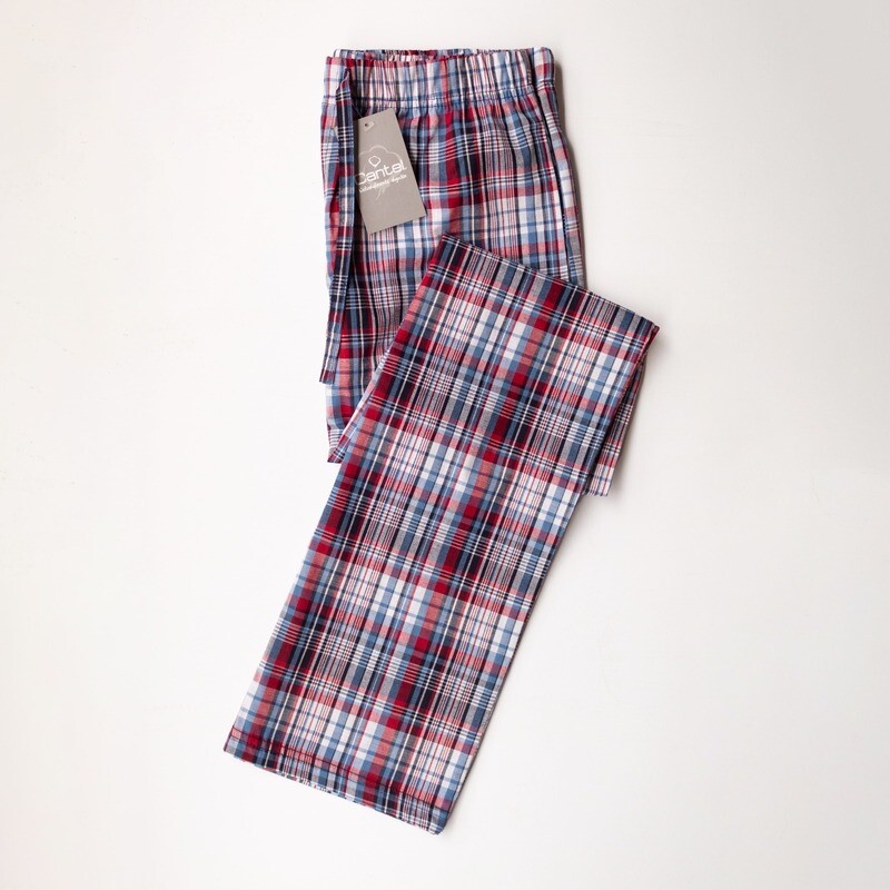 Pantalón Pijama Cantel Sleep Caballero Girasol Cuadros Bl-Az-Ro
