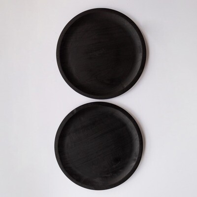 Bajaplato de Madera Palo Blanco color Negro 33 cm