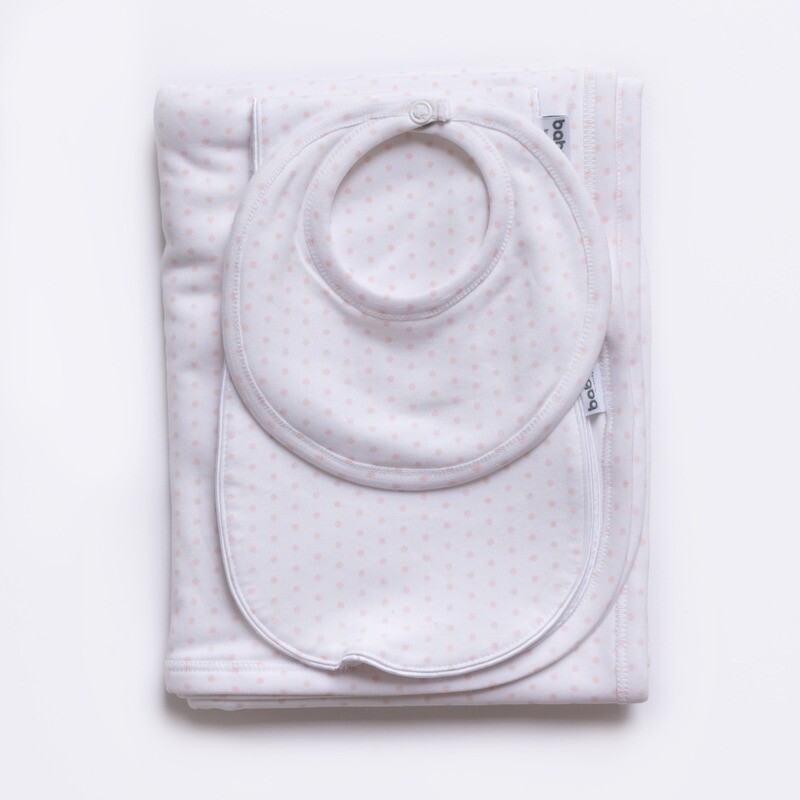 Set para bebé NW, babero, portababas, swaddle 100% algodón peinado interlook