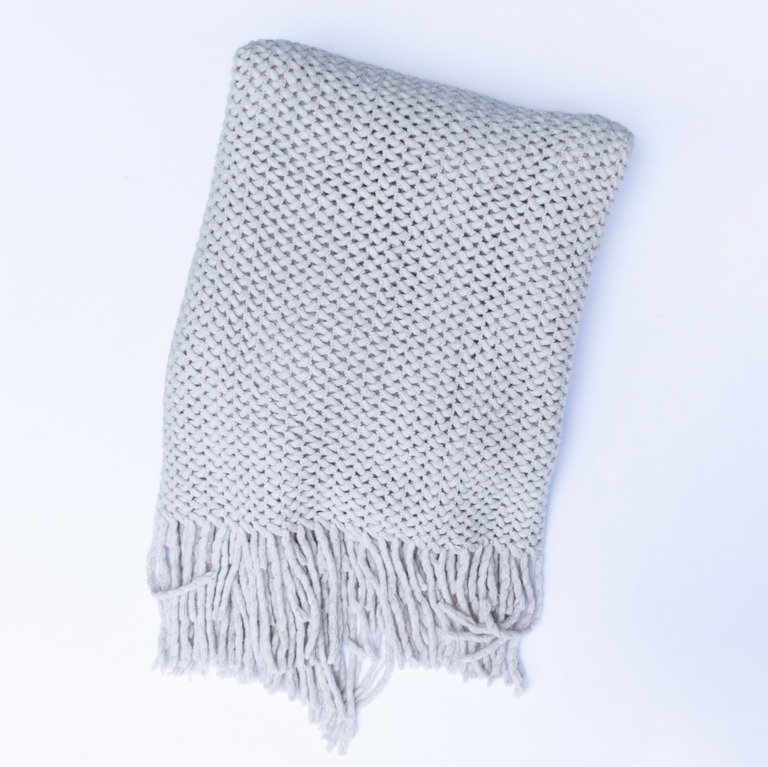 Cobertor con flecos de polialgodón 127x152 cm