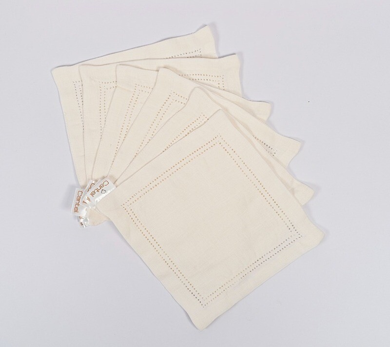 Set de 4 servilletas de lino 100% algodón 18x18