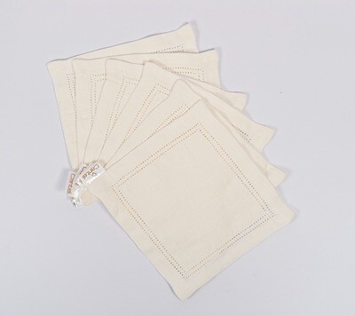 Set de 4 servilletas de lino 100% algodón 18x18
