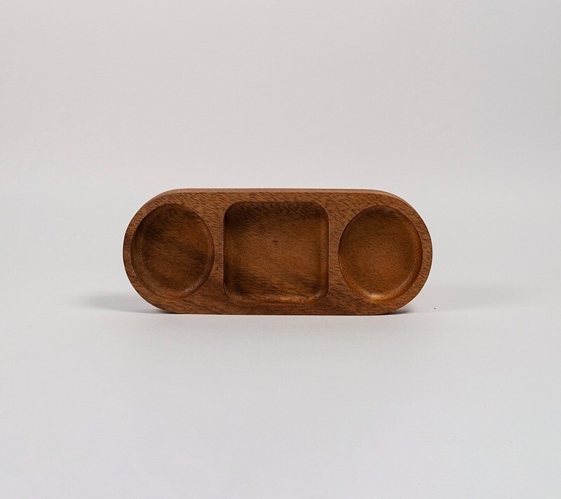 Bandeja de Madera Acacia para Servir 3 divisiones WK1692A 20x7.5 Cm