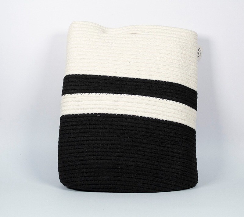 Canasta Algodón Tejido Organizadora de Ropa c/Agarradera 55*35cm