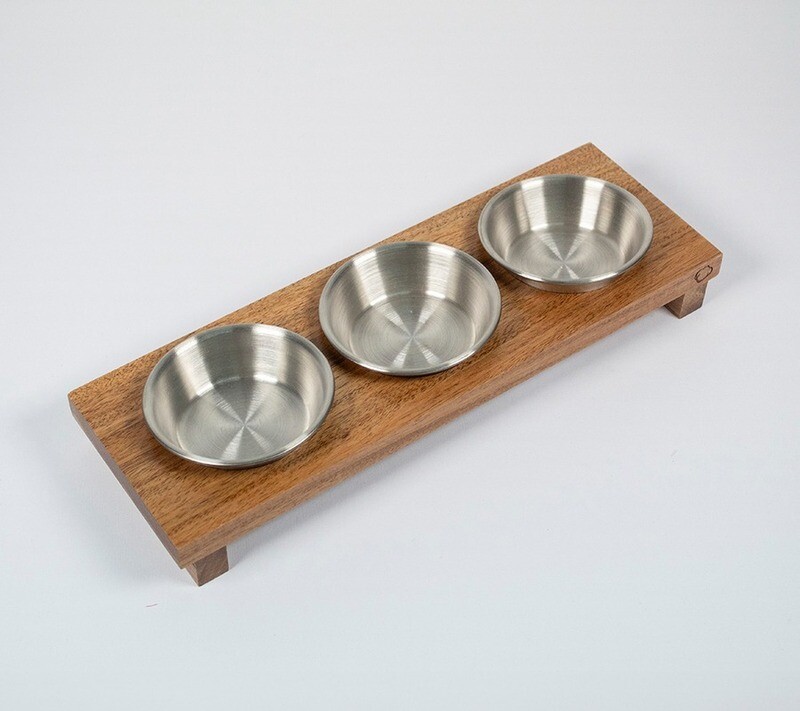 Set de Bandeja Rectangular y Bowls para salsas WK1692B 30x10Cm