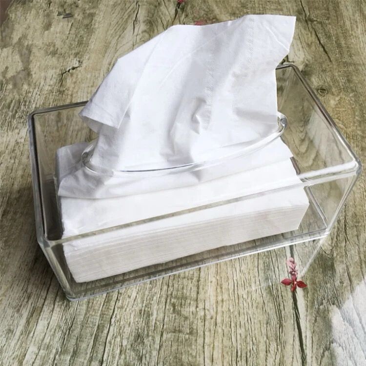Porta servilletas acrilica rectangular 14*14*6.35cm