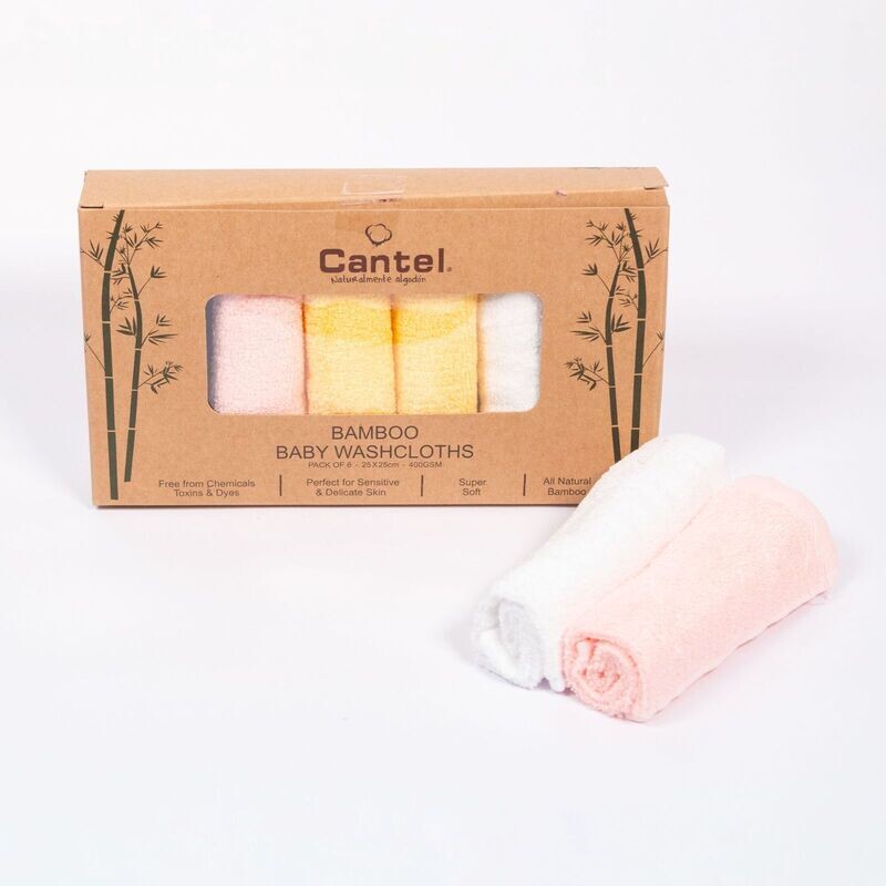 Set De 6 Toallas Faciales 25X25 De Bambú Para Bebé