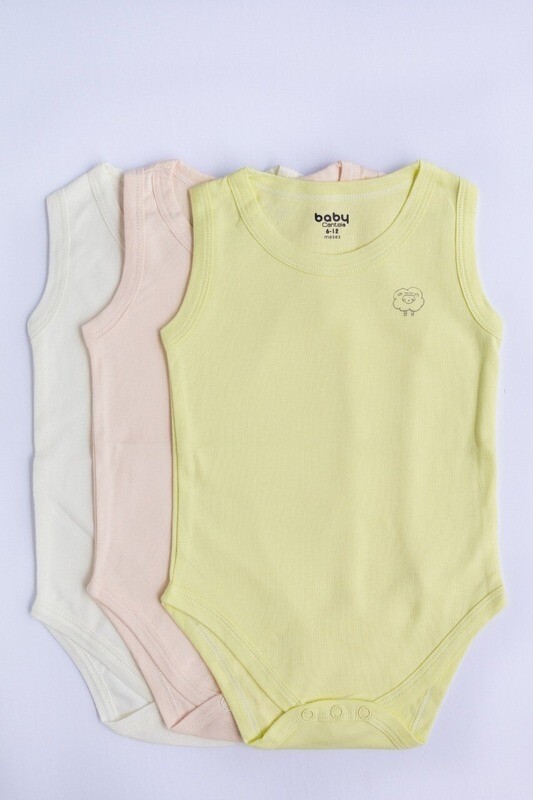 Set De 3 Bodies Sm Niña 100% Algodón Rh0003 Bl/Rs/Am