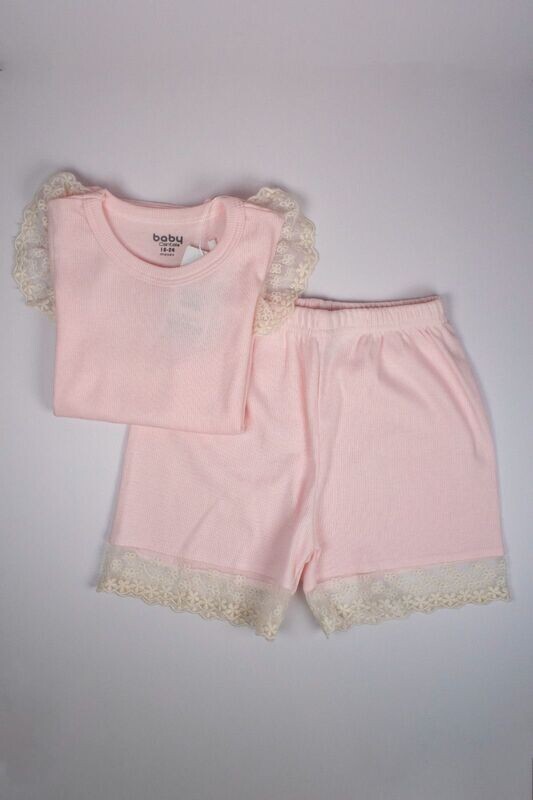 Conjunto short y camiseta 100% algodón peinado 190GSM rib 2x2 S/M RT0125