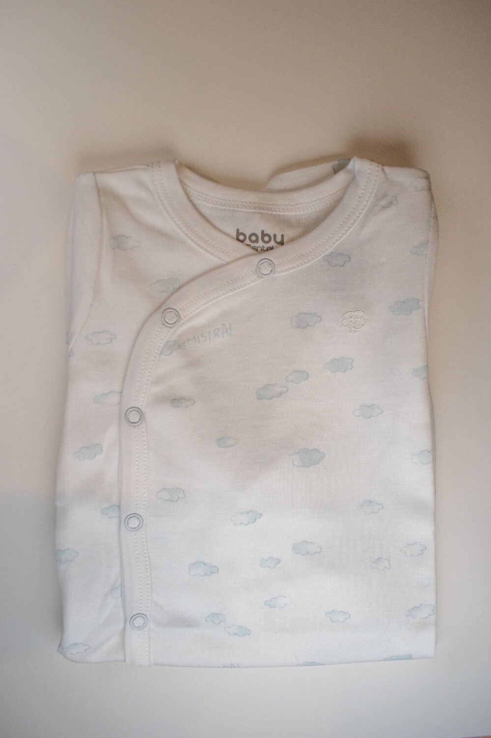 Enterizo p/bebé 170gr cierre cruzado interlook 50/1 estam/nube celeste &quot;peruvian cotton&quot;