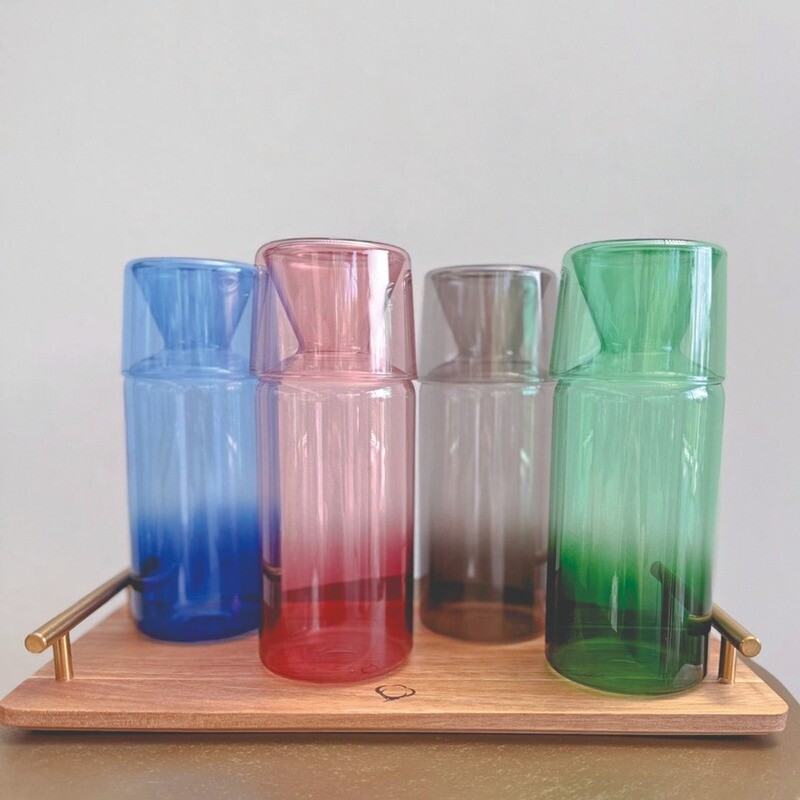 Set jarra y vaso de vidrio borisilicato