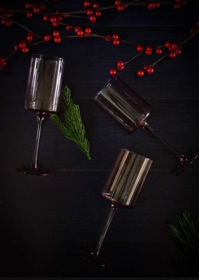 Set de 4 copas de vidrio para vino 23 cm