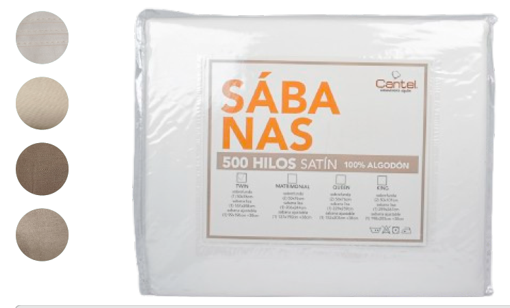 JUEGO DE SABANAS SATÍN DE 500 TH 100% ALGODÓN