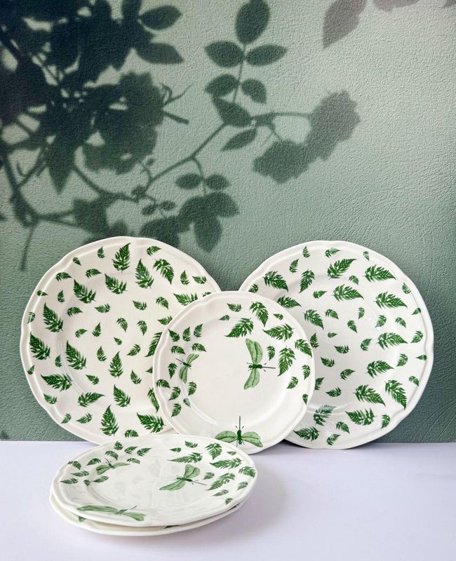 Set De 4 Platos Diseño Hojas
