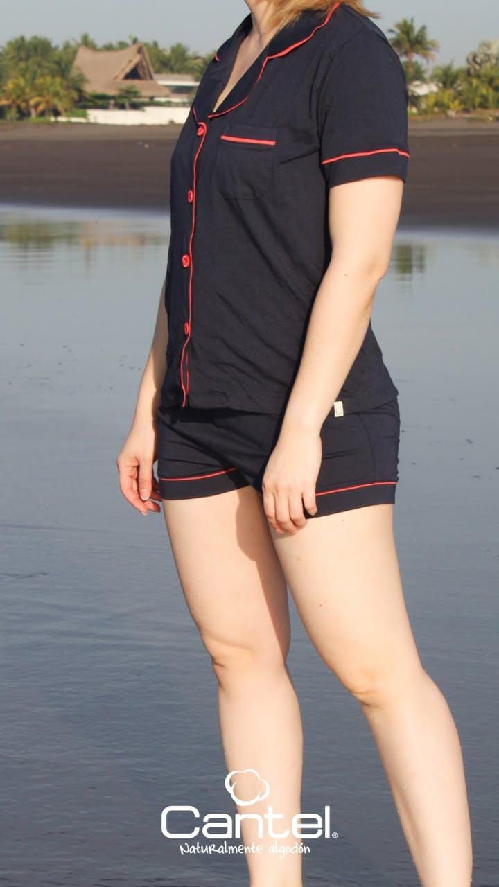 PIJAMA CANTEL SLEEP SHORT/BLUSA MC DAMA