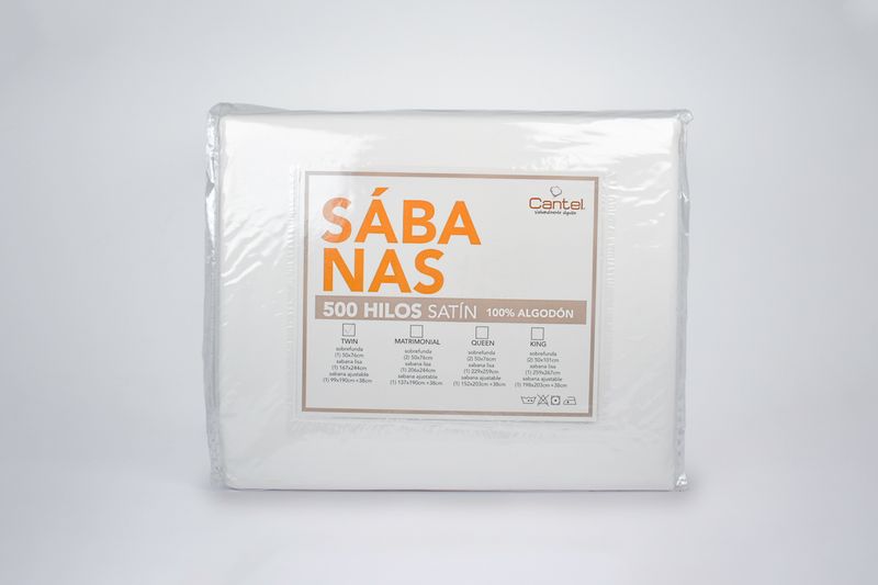 JUEGO DE SABANAS SATÍN DE 500 TH 100% ALGODÓN