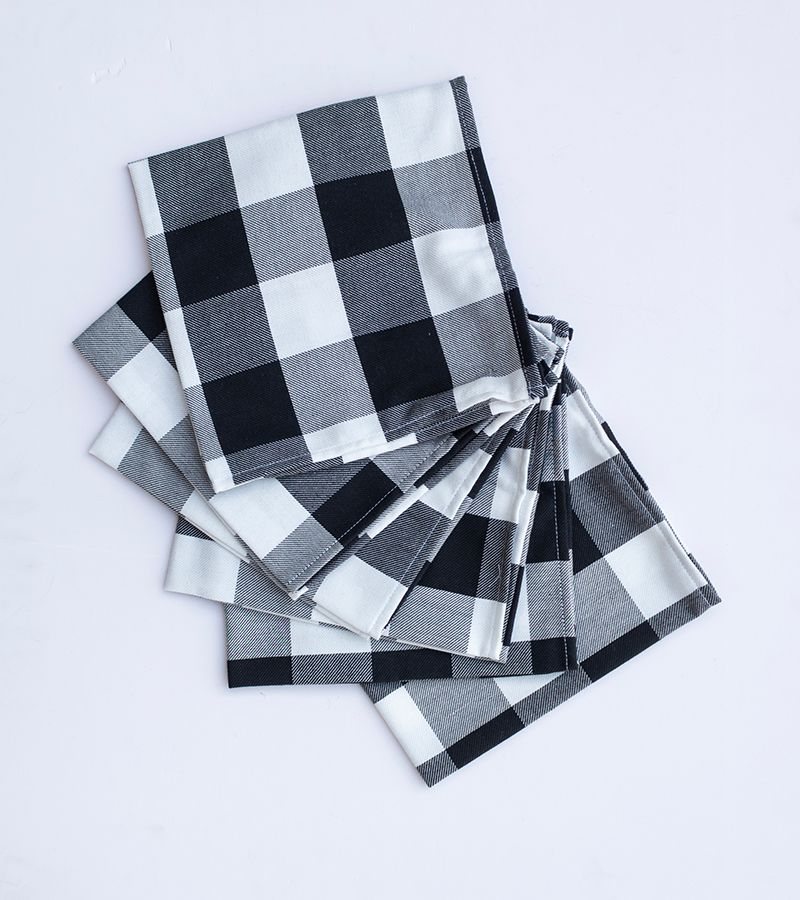 Set De 6 Servilletas Cuadradas Tipo Céfiro Negro De 18X18