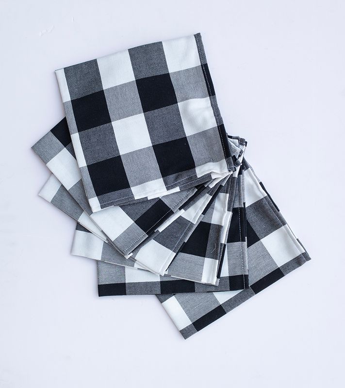 Set De 6 Servilletas Cuadradas Tipo Céfiro Negro De 18X18