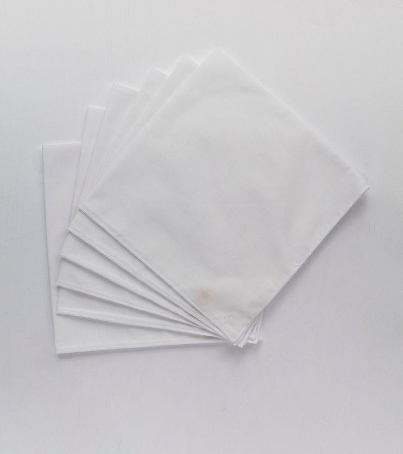 Set De 6 Servilletas Dacrón Blanco 18X18 Con Over Blanco