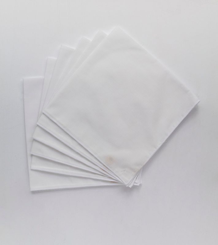 Set De 6 Servilletas Dacrón Blanco 18X18 Con Over Blanco