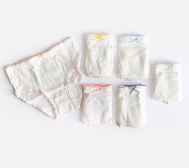 Set de 6 calzones de algodón para niña cute