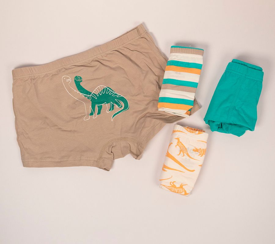 Set De 4 Boxer De Algodón Para Niño Green Dinos