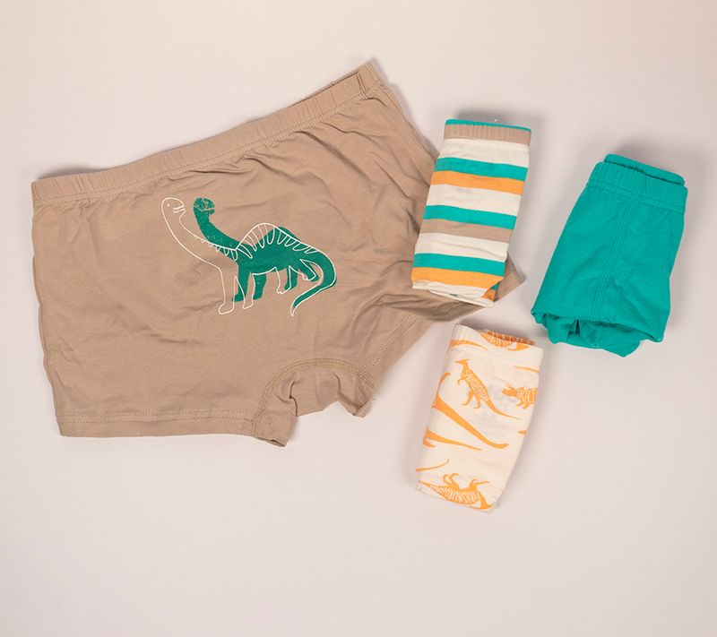 Set De 4 Boxer De Algodón Para Niño Green Dinos