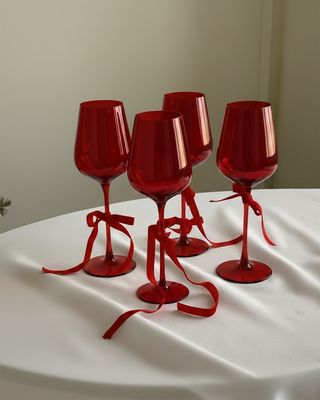 Set de 4 copas de vidrio para vino rojo