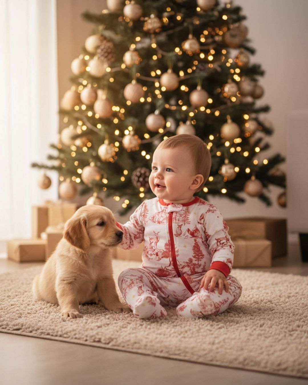 Pijama enterizo p/bebé de algodón peinado interlock50/1 ML p/bebe estamp/Pinos&Renos Pijama enterizo p/bebé de algodón peinado interlock50/1 ML p/bebe estamp/Pinos&Renos