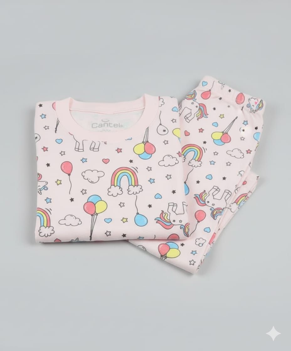 Pijama De Algodón Para Niña Pink Rainbow