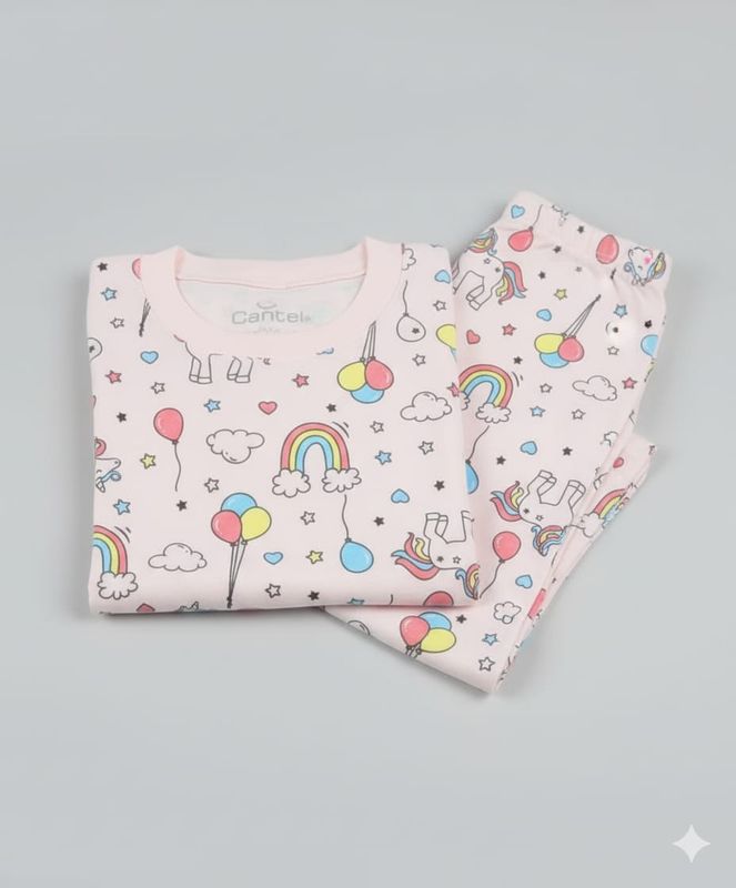 Pijama De Algodón Para Niña Pink Rainbow