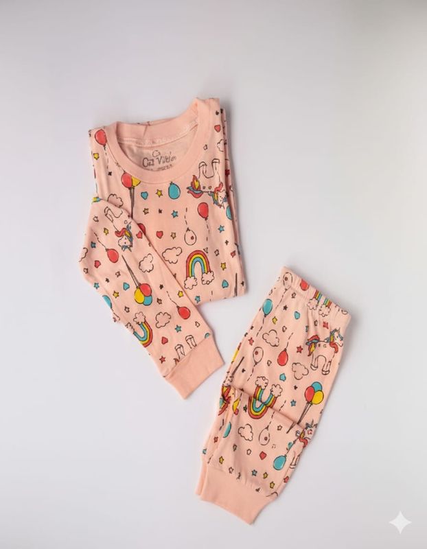 pijama algodón para niña pink rainbow