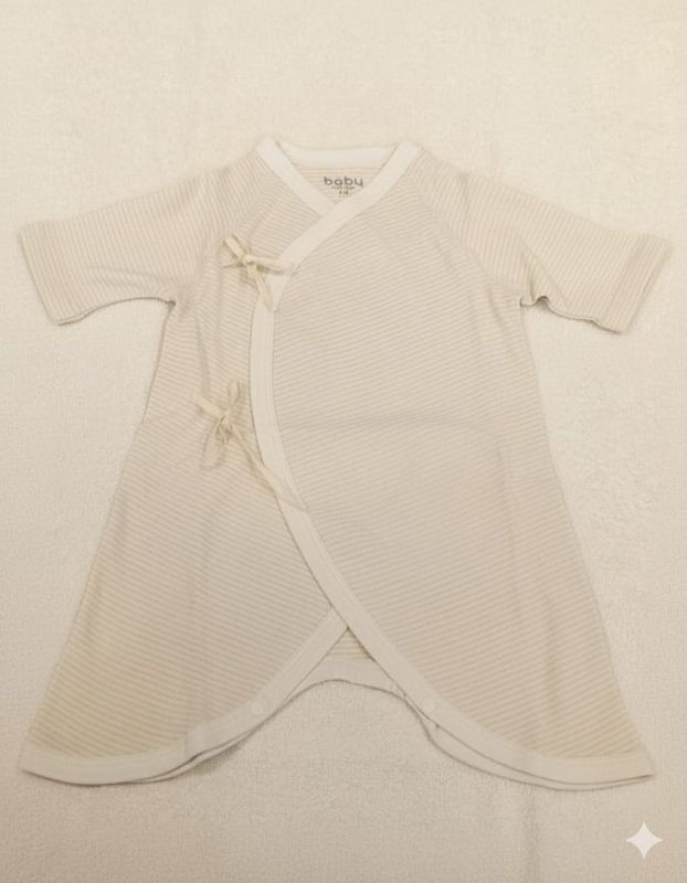 Romper Algodón Orgánico Rayas Beige