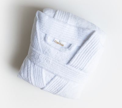 Batas Toalla 100% Algodón Blanco Con Puño
